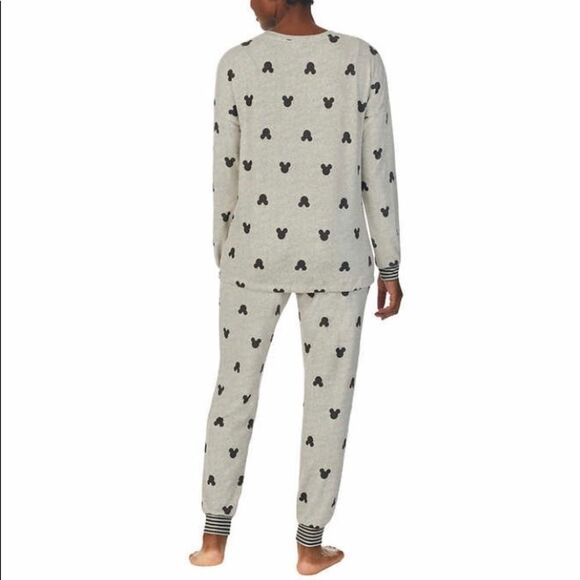 NWT Disney Mickey Character Ladies' 2-piece Lounge Set Sz XS NWT Grey & Black - Picture 5 of 7
